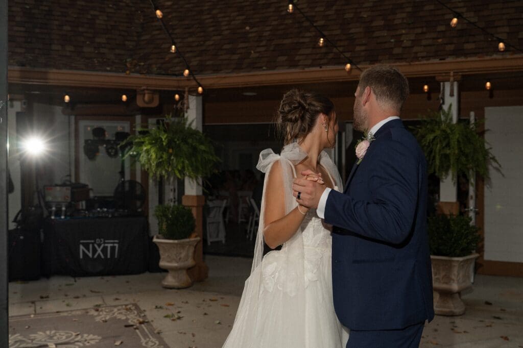 Bride & Groom dancing at a wedding reception hosted by DJNXT1 at Lizton Lodge in Lizton, Indiana.