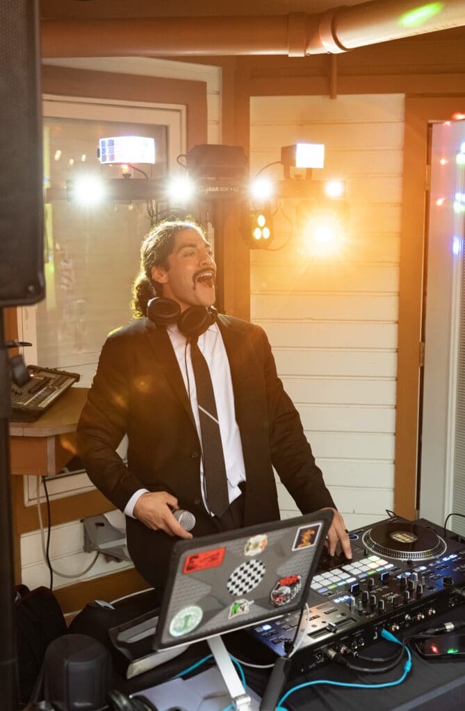 Guests dancing at a wedding reception hosted by DJNXT1 at Lizton Lodge in Lizton, Indiana.